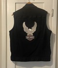 2022 Harley Davidson Black Denim Sturgis Vest - Sleeveless Men   s Size  L Euc 