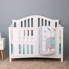 Wuh66-brandream 3 Piece Pink Grey Elephant Crib Bedding Sets For Baby Girls Nurs
