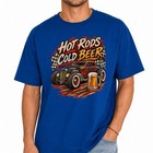 Hot Rods Cold Beer Classic Car Rockabilly Garage Driver T-shirt