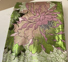 Brocade Metallic Embossed Floral Pink   Green Jacquard Fabric By The Yard Or Lot