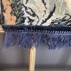 Vintage Swan Tapestry Rug  19  Tall  37  Wide  Plus 2 Inches Fringe  Stains