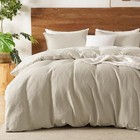  Waffle Weave Duvet Cover Set Queen Size soft Breathable Queen 90   90   Natural