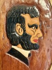 Vintage Wooden Carved Relief Portrait Of Abraham Lincoln 7 5    X 4 5   
