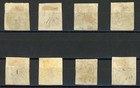 Belgium 1849 10c King Leopold I Scott  1 Vf Used Lot Of Eight Stamps Scarce Gem
