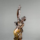 Antique French Art Nouveau Spelter Statue La Revanche Charles Ruchot Signed 19 