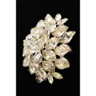 Vintage Crystal Flower Pin Brooch Rhinestone Baguette Large Silver Shiny Bin5a