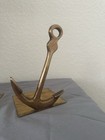 Pair Of Vintage Solid Brass Metal Nautical Anchor Bookends 6 5 In Tall