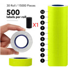 10 Rolls 6000pcs Yellow Price Paper Tag Sticker Gun Labels Refill Us For Mx 5500