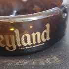 Vintage Disneyland Amber Glass Ashtray Gold Graphics Attractions Disneyana 1960s