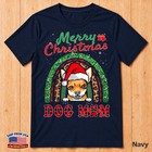 Boho Rainbow Santa Chihuahua Dog Mom Christmas Xmas T-shirt