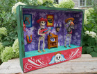 Day Of The Dead Moving Skeletons Guitar   Drinkspulque Handmade Mexico Folk Art