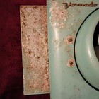 Vtg Retro Teal Vornado Window Fan 2 Speed Scuffed Up But Works Great