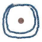 Blue Java Gooseberry Beads 6mm Indonesia Cylinder Glass 26 Inch Strand