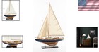Sophisticated Antique Finish Wooden Sailboat Decor - Nautical Elegance