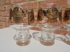 4 Vintage Gold Encrusted Beer Tumbler Glasses Pabst Miller Strohs Lowenbrau