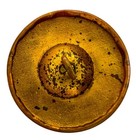 Antique Enamel Button French Champleve Tiny Rose Steel Rivets Estate Art Deco
