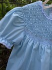 Vintage Baby Togs Dress Blue Smocked Bishop 24m Lace Trim Classic Sweet