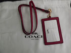 Coach 32319 Red Leather Lanyard Id Badge Holder