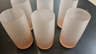 Vtg  Pink Flat Frosted Lot Of 6 Tumblers Indiana Set 