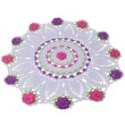 20in Vintage Hand Crochet Flower Doily Round Cotton Lace Table Cover Topper Mat