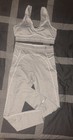 Alo Women   s Gray Solid 2-piece Activewear Set Bra   Leggings Size M