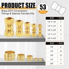 53 Pcs Dot Brass Compression Air Brake Nylon Tubing Fittings straight Union Fitt