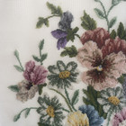 Completed Vtg Petit Point Needlepoint Floral Pansy Tapestry 16x14  Framed