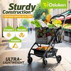 75lbs Triple Folding Shopping Grocery Cart With Removable Basket   Wheels