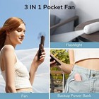 Jisulife Handheld Mini Fan  3-in-1 Usb Rechargeable  Power Bank   Flashlight  Pi
