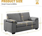 73   Modern Love Seat Couch For Living Room  Chenille Upholstered Loveseat Sofa