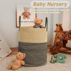 Large Woven Laundry Basket Hamper 60l Cotton Rope Storage Bin For Blankets toys 