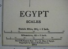 Original 1915 Map Egypt Nile River Suez Canal Cairo Alexandria Port Said Luxor