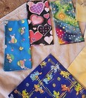 Vintage Lot Of 16 Bandanas Sun Moon Stars Hearts Dogs Flowers Camouflage Fiesta