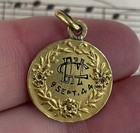 Antique French Art Nouveau Gold-filled Miraculous Madonna Signed Medal C1920