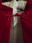 Beautiful Vintage 1960s Red Velvet Cape With Arm Holes And Satin Lining