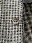 Vtg Wool Speckled Tweed Check 3 Button Blazer Gray Beige Blue Sz 39 40 Canvassed