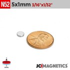 5mm X 1mm N52 Rare Earth Neodymium Magnet Discs 5x1mm