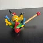 Vintage 1970s Kouvalias Wooden Spider Pull Toy Made In Greece