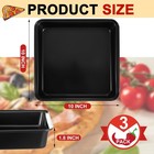 3 Pcs Detroit Style Pizza Pan 10 X 10 X 1 8 Inch Non 10 X 10 X In  Black 