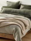 Casaluna Euro Throw Pillow Olive Green Linen Blend 26x26 Fringe Pillow Nwt