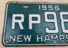 Vintage Original 1956 New Hampshire License Plate Tag   Rp 980