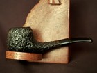 Compact Italian Sandblast Black Nosewarmer Short Apple Saddle Stem Estate Pipe