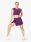 Baltogs Girls Eggplant Mesh Insert Dance Crop Top Bt5244c Size Child Inter  ic 
