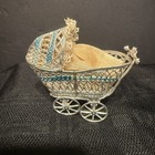 Antique German C1890 In Wonderful Soft Metal Carriage With Baby