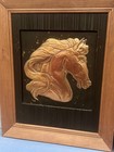 Vintage Set Artisan Embossed Relief Hammered Framed Copper Horse Heads 22 x18 