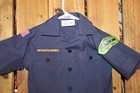 Boy Scouts Of America Bsa Youth Shirt Small Blue Cub Sewn On Patches