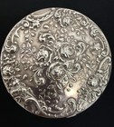 Vintage Gorham Yc1864 Silver Plated Compact Purse Mirror Rose Repousse Ornate
