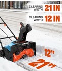 Senix 21    15a Electric Snow Blower Led Lights Foldable Handle Open Box