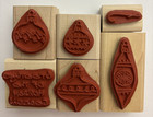 Stampin Up Wood Rubber Stamp Set Of 6 2006 Ornamassortment Christmas Ornaments