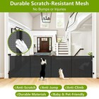 Extra Long Tall Retractable Baby Dog Gate W  Support Rods Fence Black 155  42 